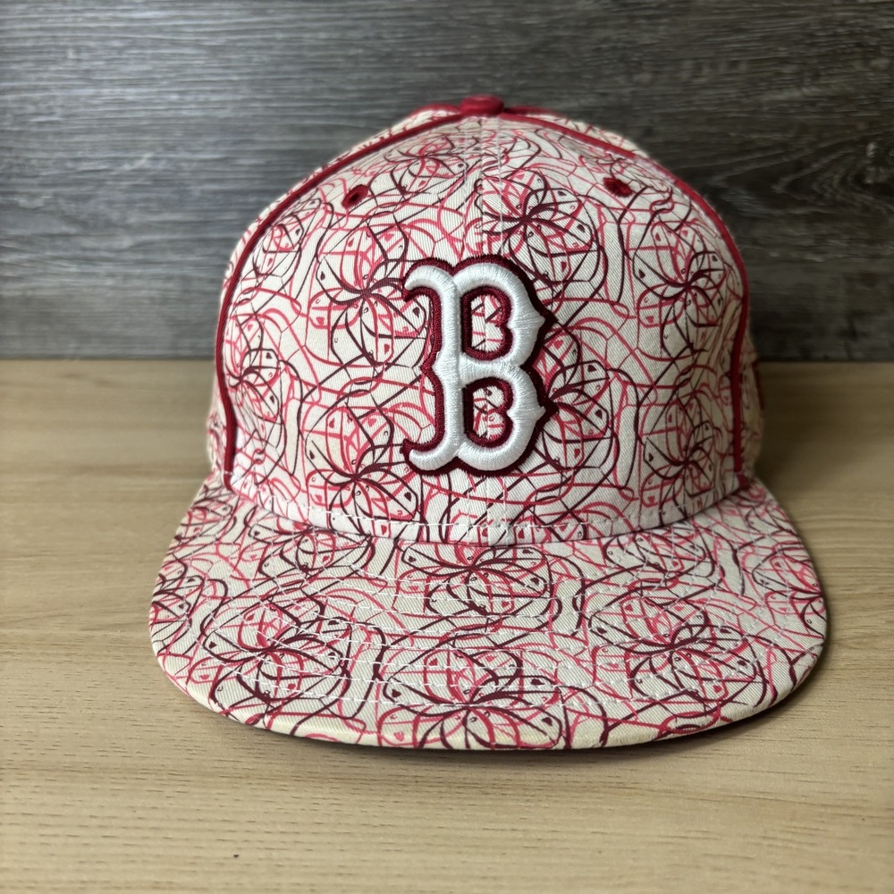 Boston Red Sox Hat Cap Fitted Mens 7 White Red MLB Baseball 59FIFTY New Era